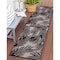 World Rug Gallery Contemporary Distressed Leaves Textured Flat Weave Indoor/Outdoor Area Rug 2' x 7' Black 117BLACK2X7 - alternate 4